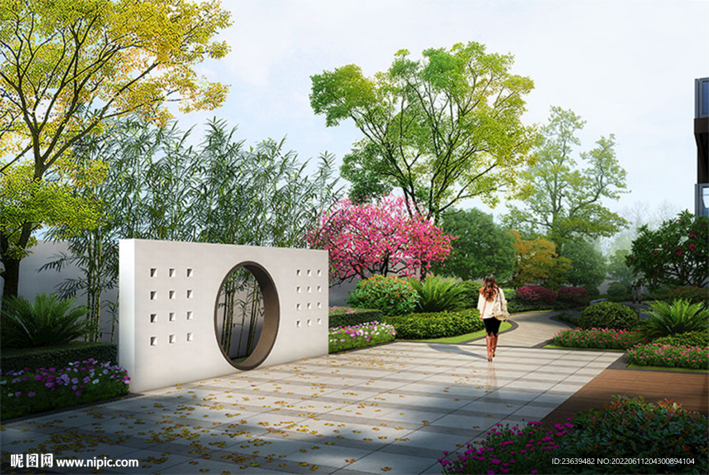 住宅小区绿化效果图