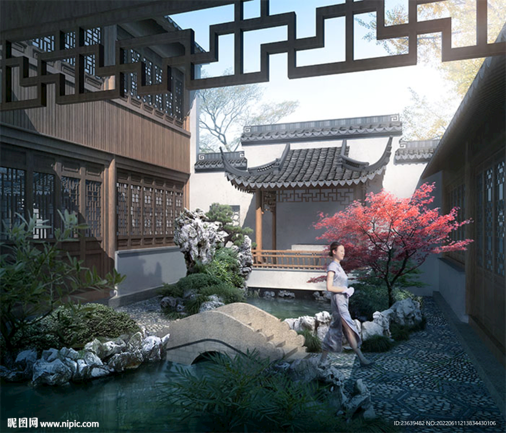 中式庭院效果图