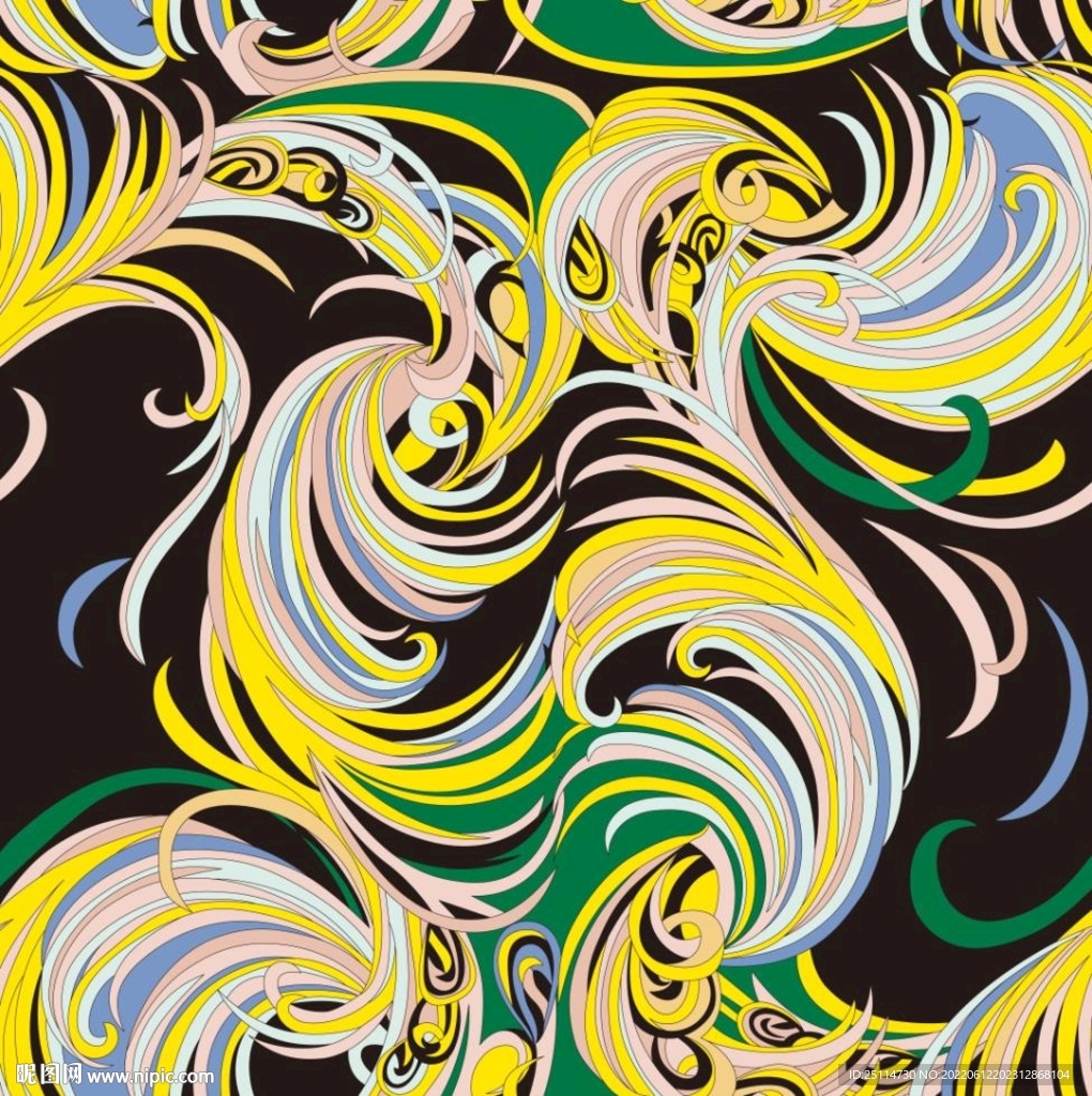 方巾大牌叶子卷草纹花纹