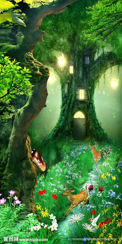 3D梦幻树林玄关