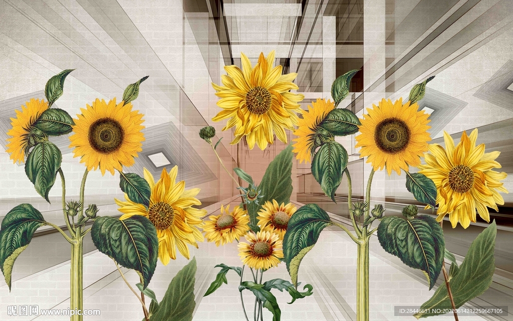 向日葵背景墙 