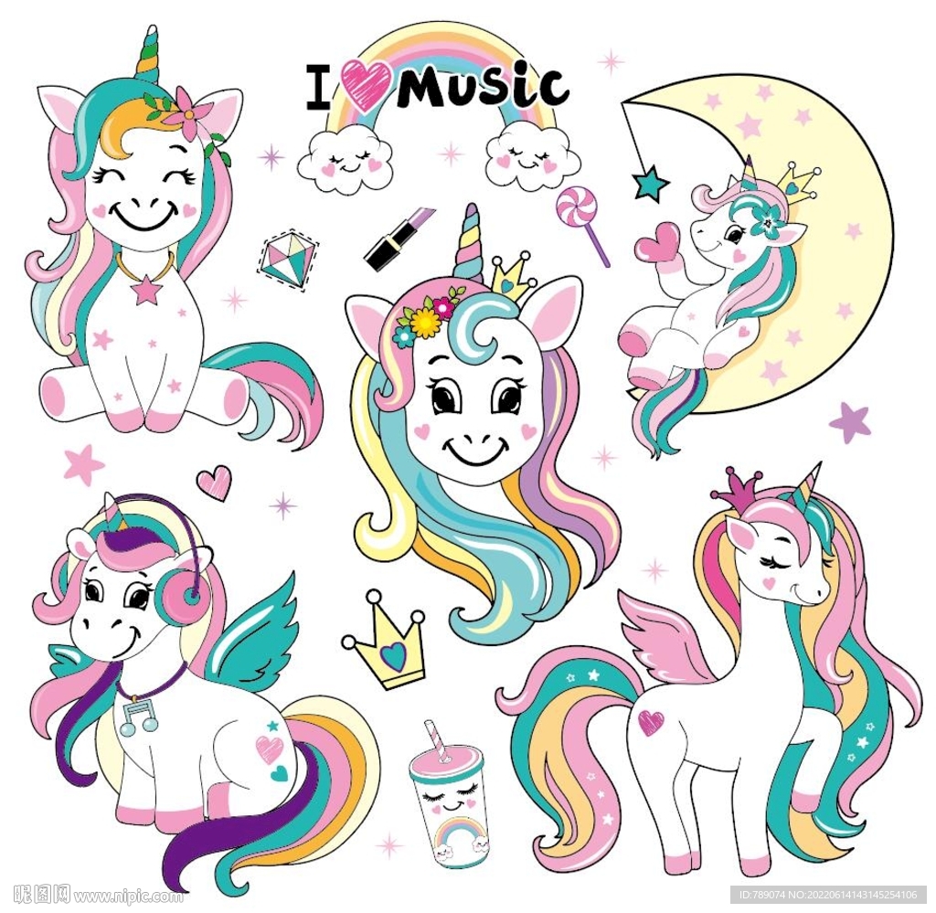 可爱卡通独角兽