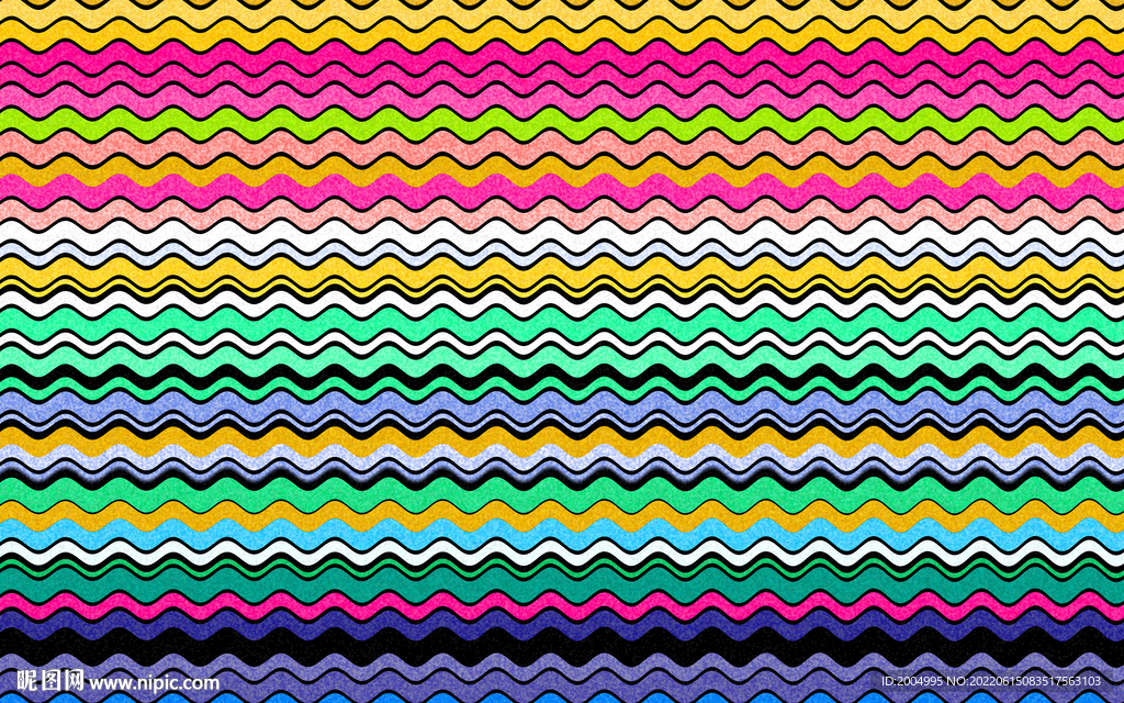 彩色波浪线条
