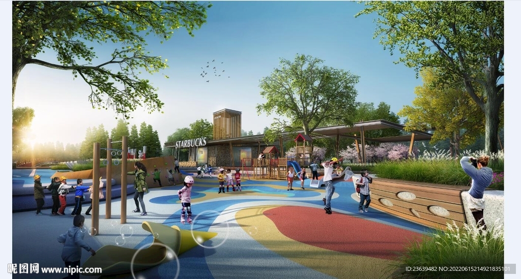 儿童主题公园活动中心景观效果图