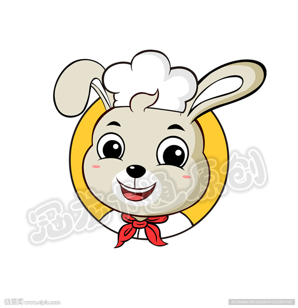 卡通兔子厨师头像