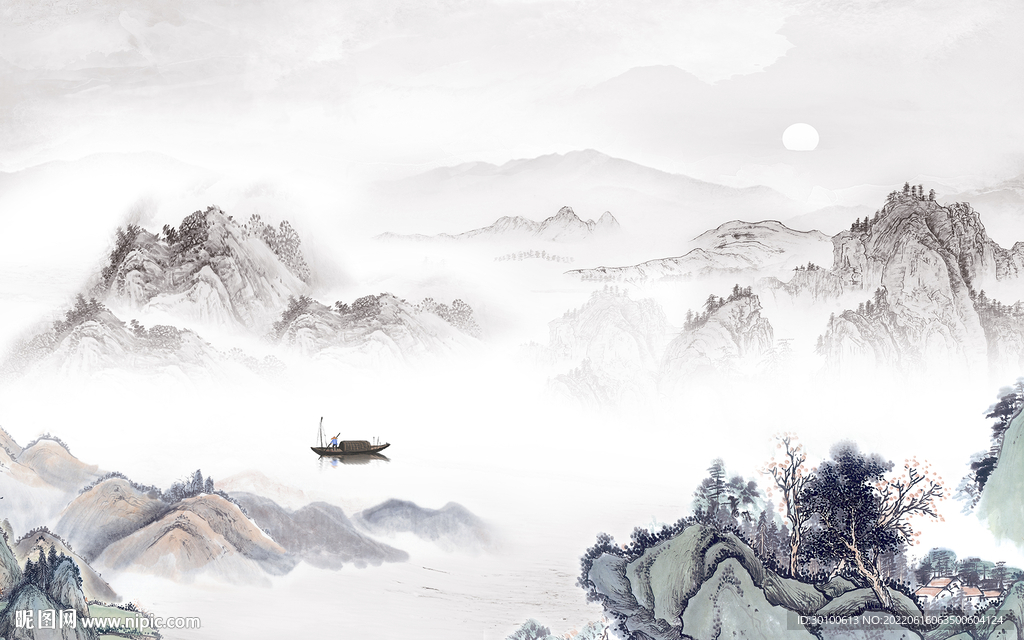 新款 客厅新山水画 Tif分层