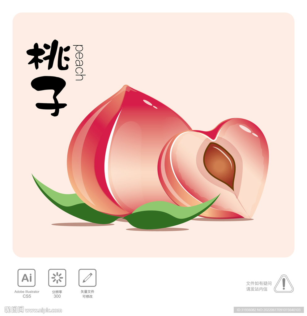 桃子插画