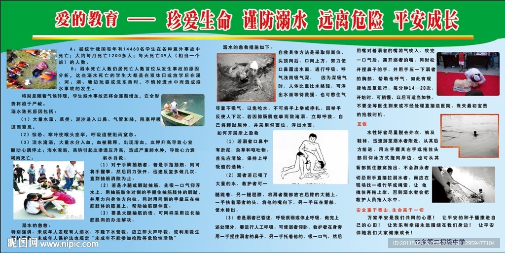 学校防溺水宣传栏