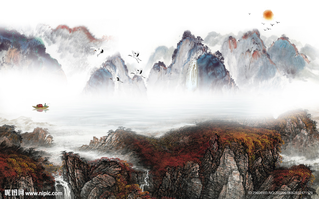 中国风最新中式山水 TIf分层