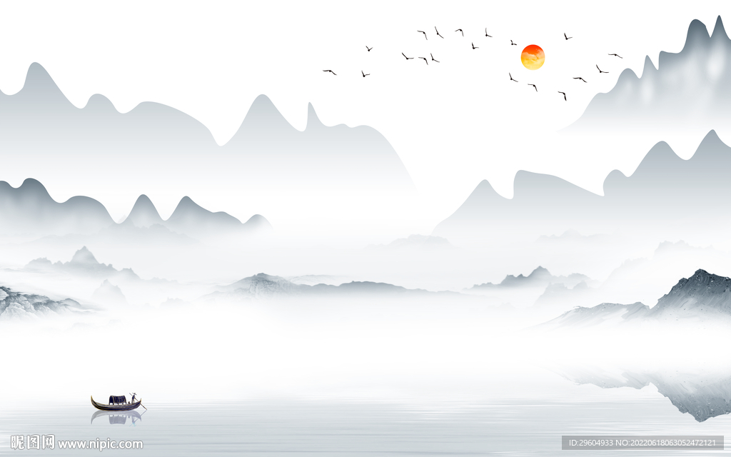 高端最新中式山水 TIf分层