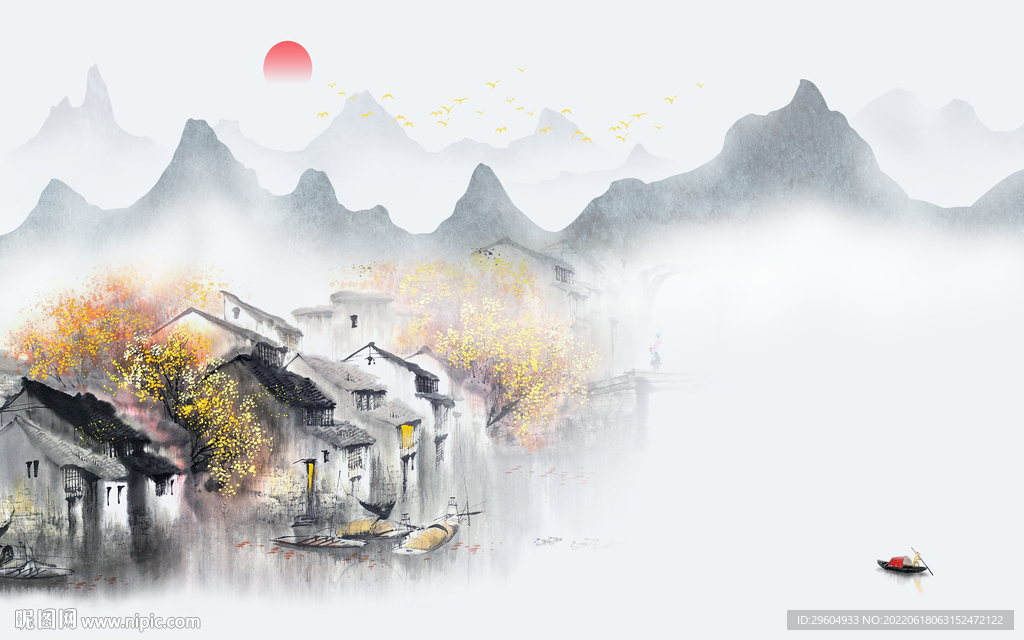 高档 最新中式山水 TIf分层