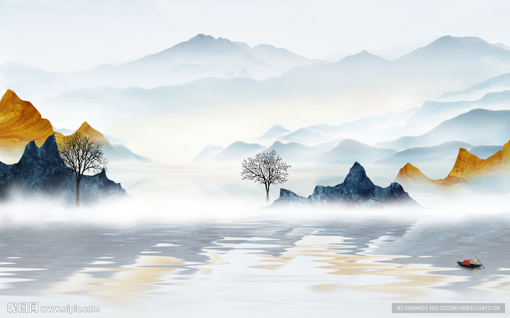 高清 最新中式山水 TIf分层