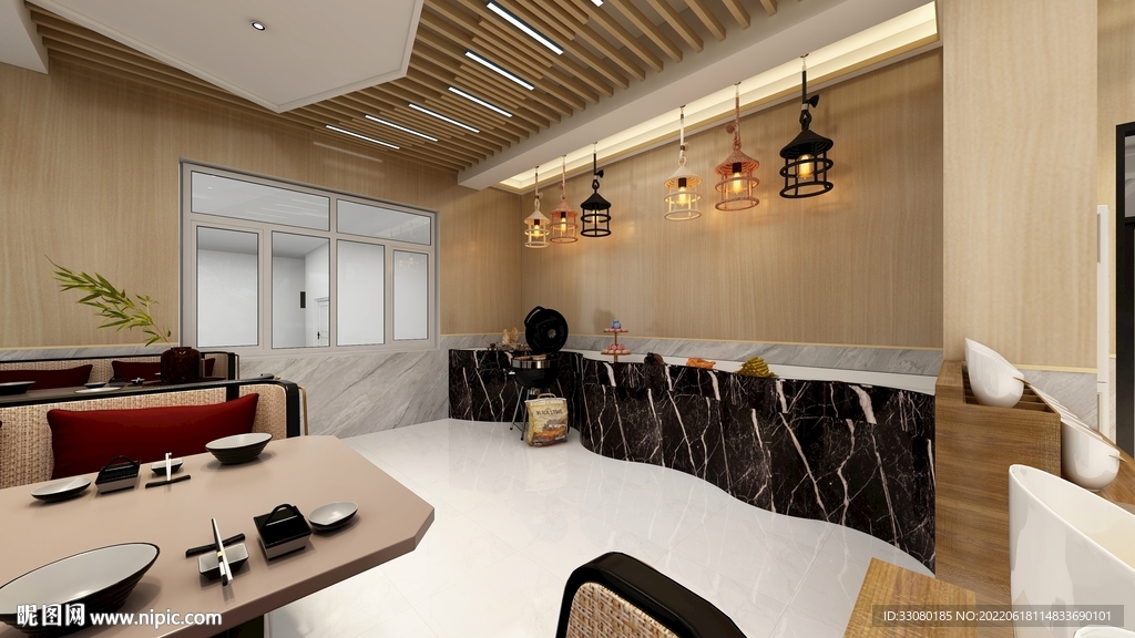 高级餐展区装修效果图