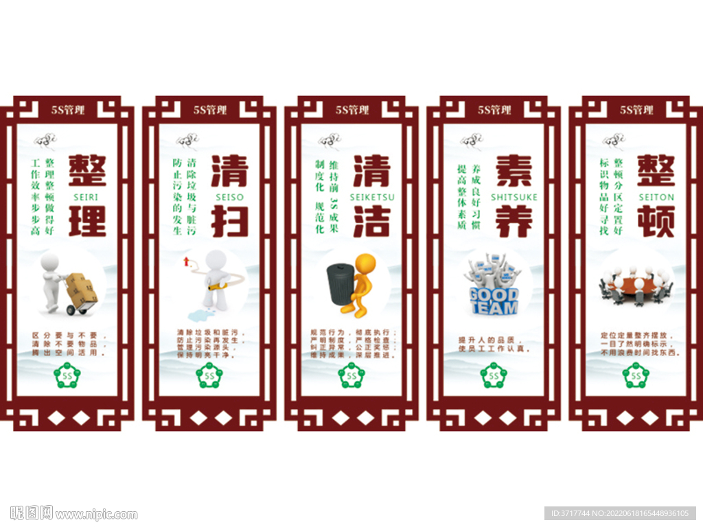 企业车间5S质量管理标语展板