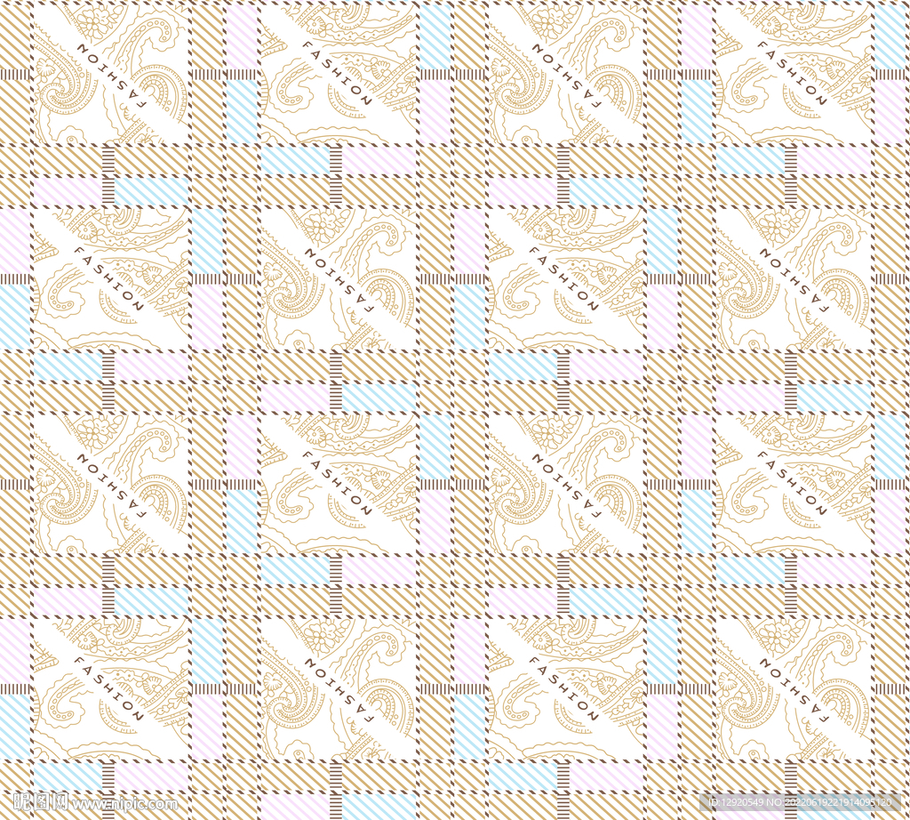 数码几何图印花