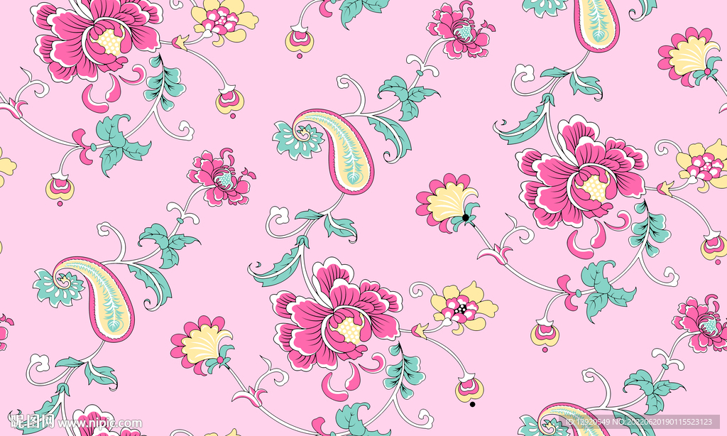 数码腰果民族风花朵