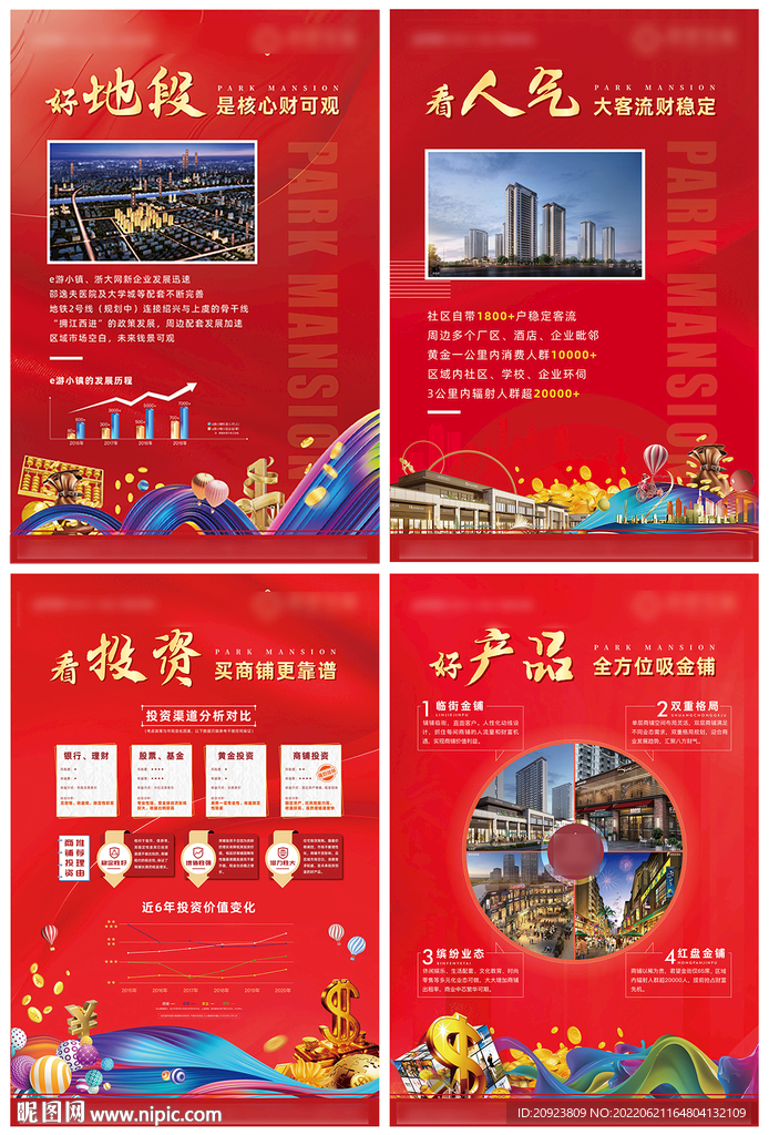 商铺红盘价值点展板