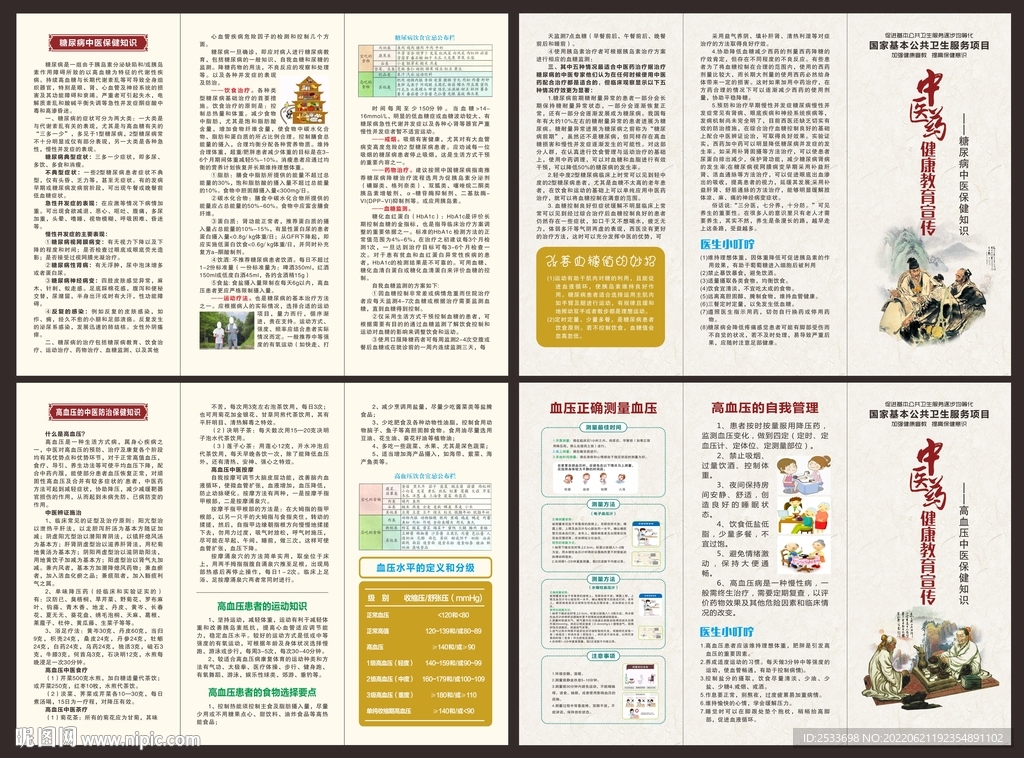 中医糖尿病 高血压 宣传折页