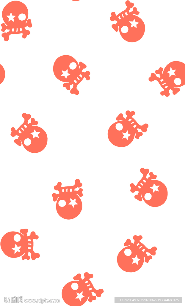 数码骷髅头印花