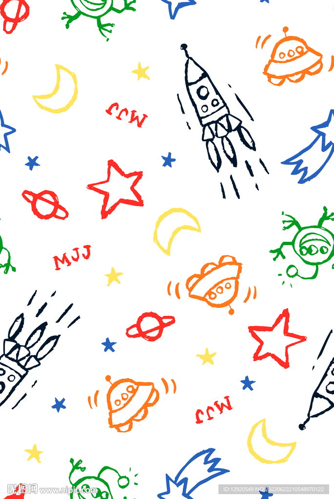 数码星星火箭几何图