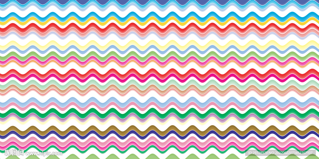 彩色波浪条纹理