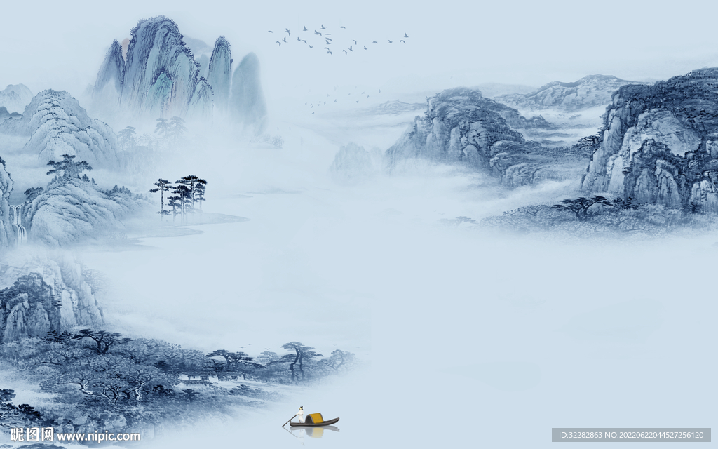 客厅中式新品山水 TIf分层