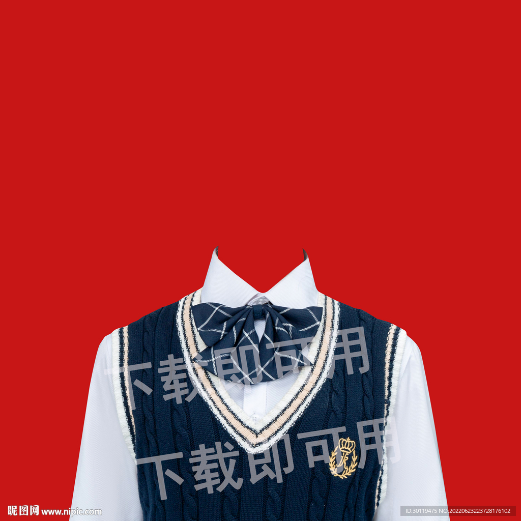 学院风jk女生衣服蝴蝶结模板