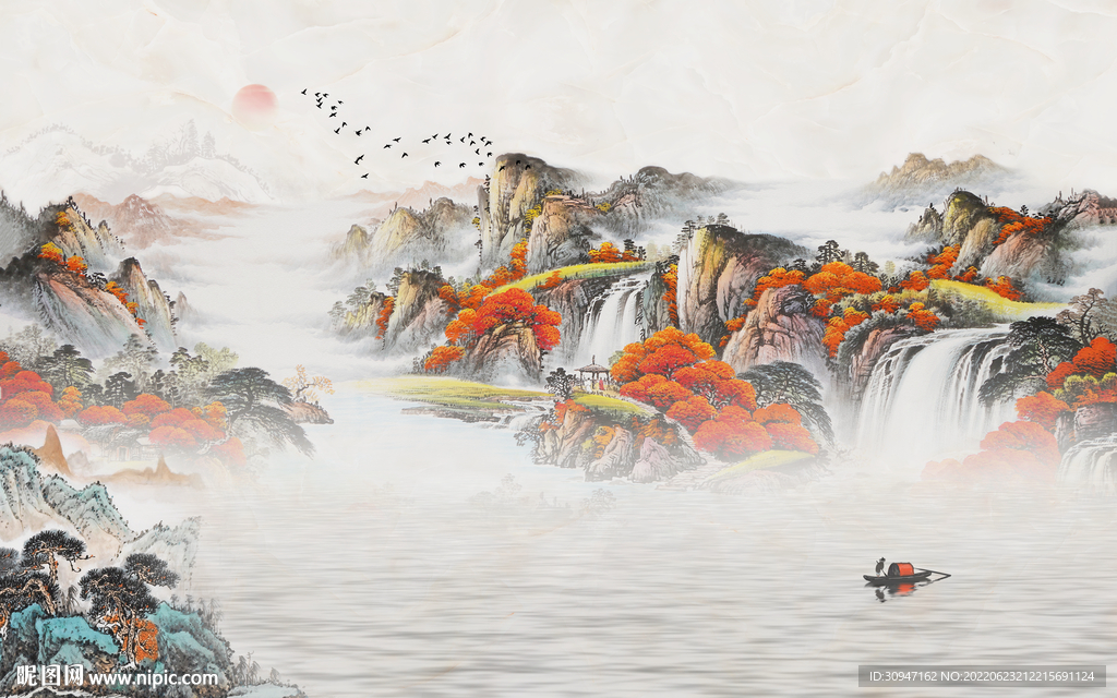 最新 风景中式山水 TIf分层