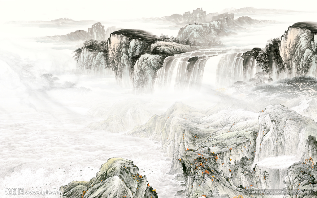 大气 风景中式山水 TIf分层