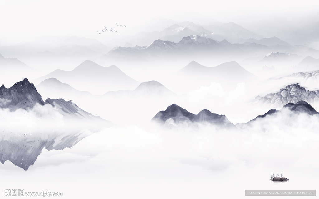 高清 风景中式山水 TIf分层