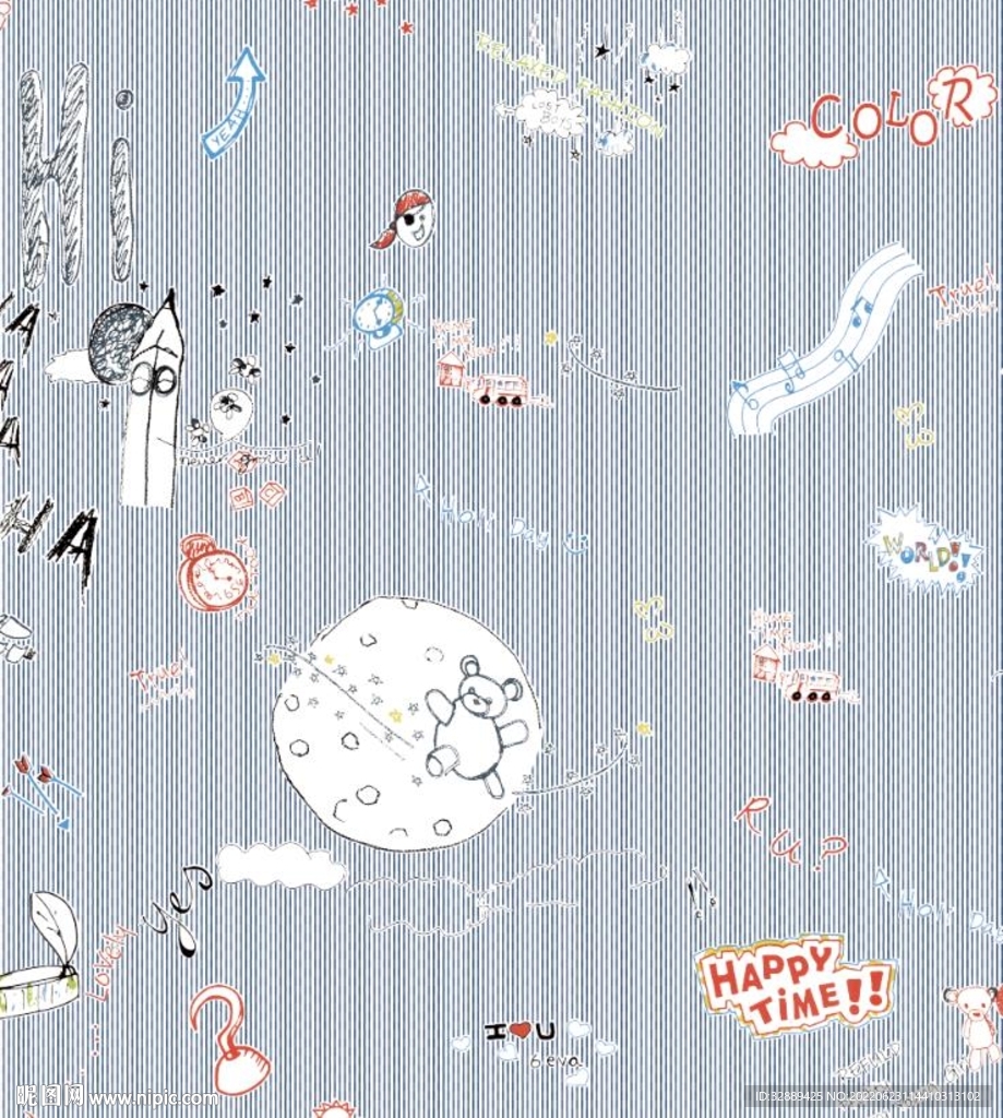 大牌字母线条涂鸦乱花