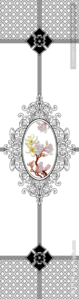 高清分层透明底推拉门打印图