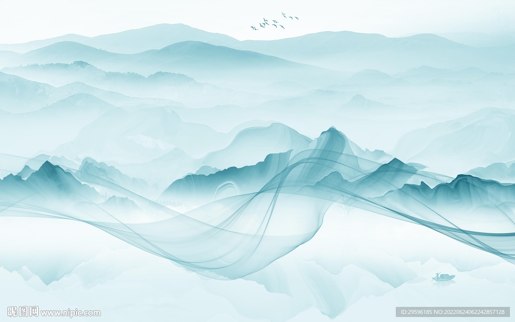 人气新款中式山水 TIf分层