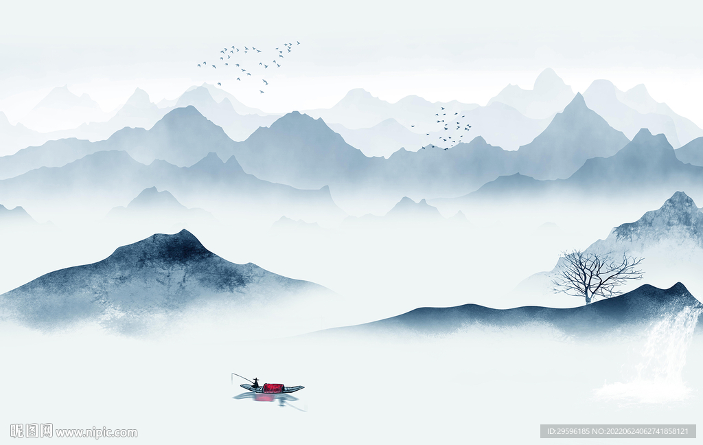 高清新款中式山水 TIf分层