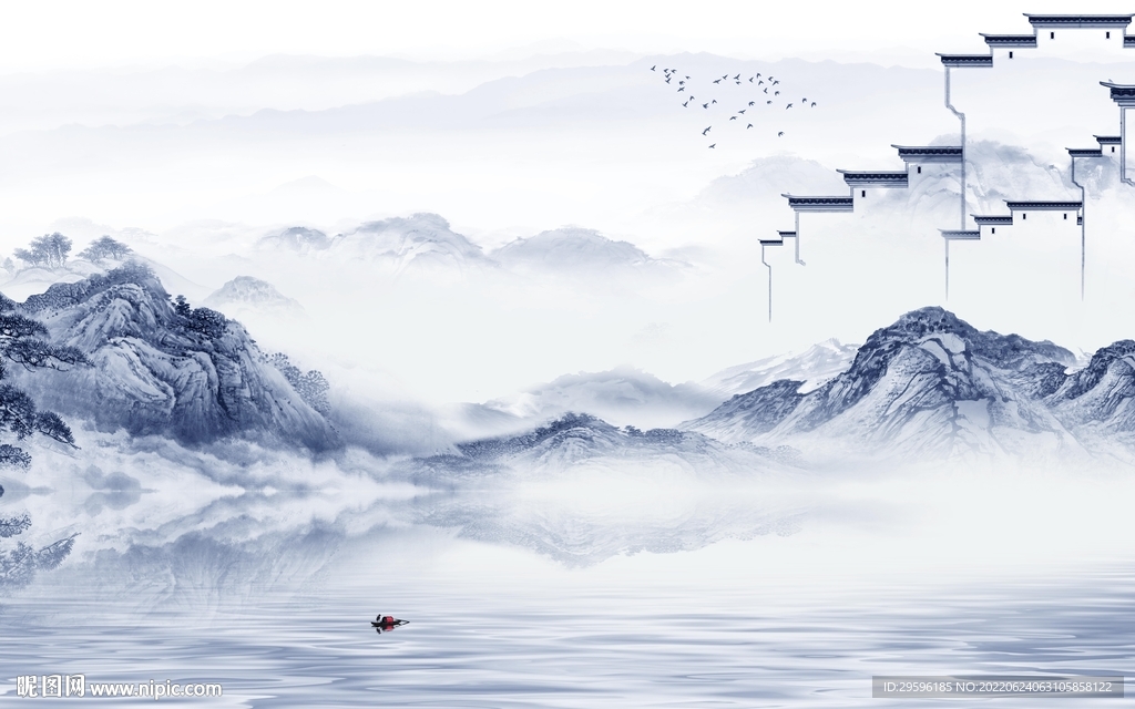 高档 新款中式山水 TIf分层