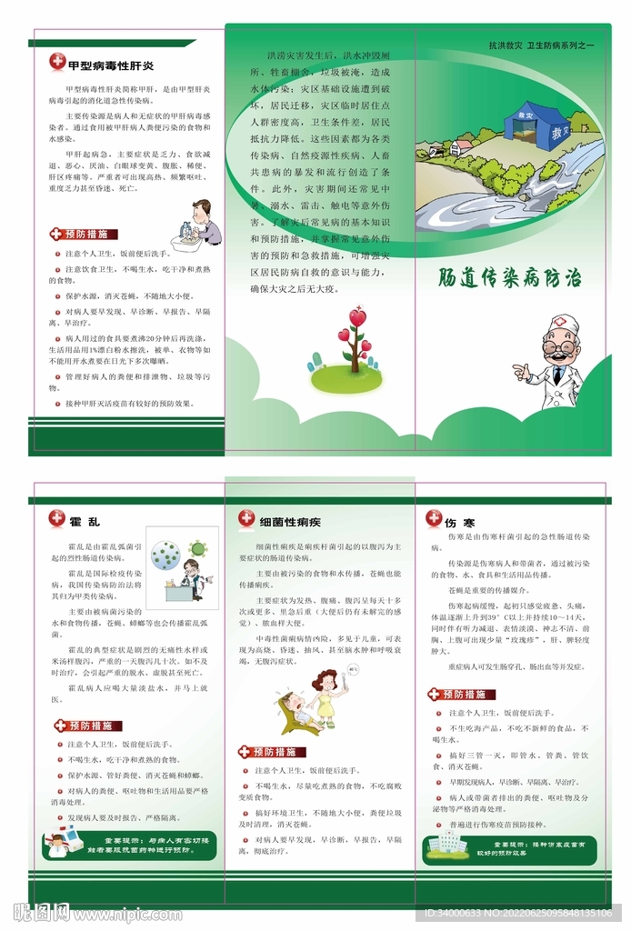 肠道传染病防治抗洪折页