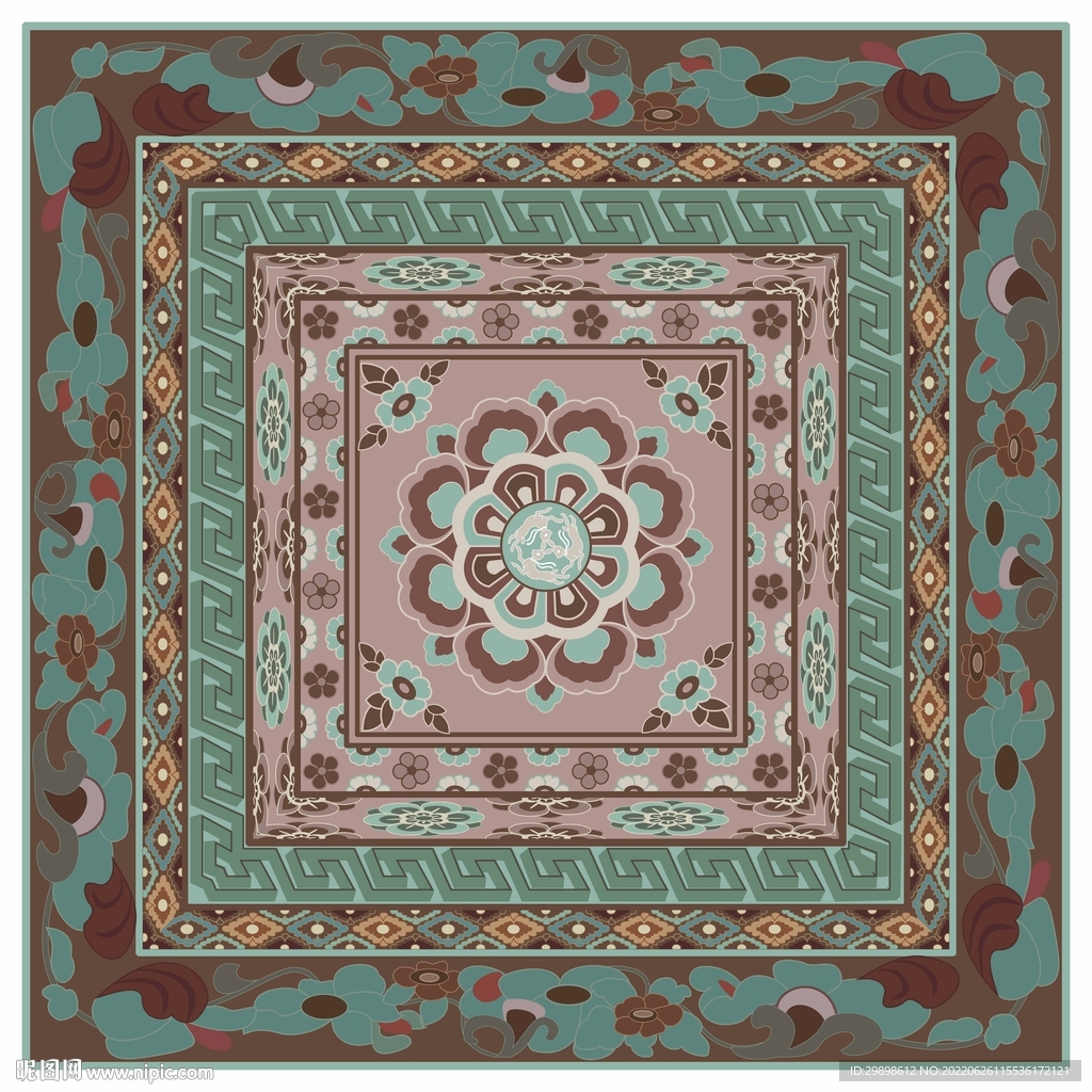 敦煌莫高窟中唐三兔莲花纹藻井