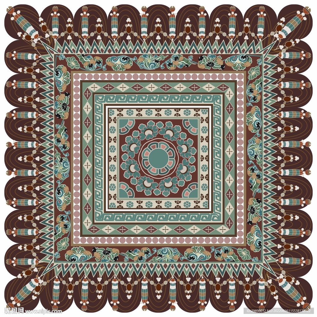 敦煌莫高窟中唐莲花茶花纹藻井