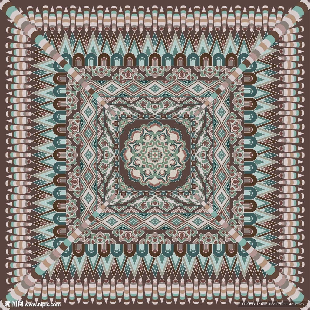 敦煌莫高窟盛唐团花纹藻井图案