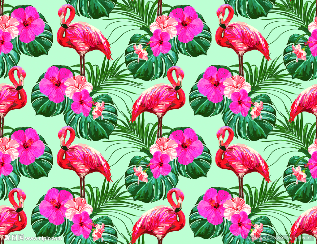 大牌 火烈鸟 热带花