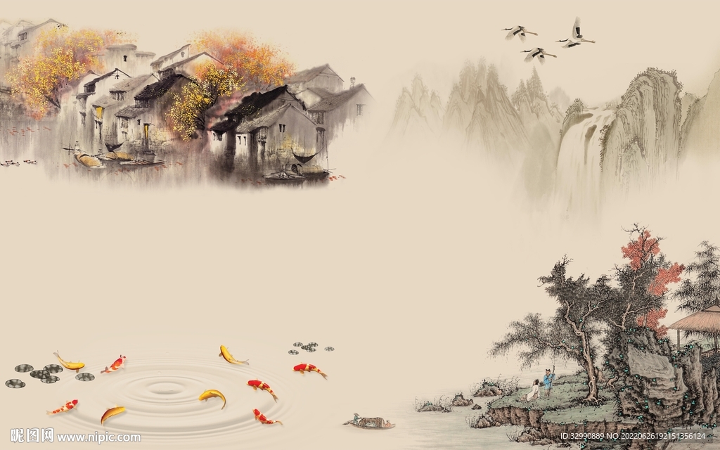 古风新高清山水画 TIf分层