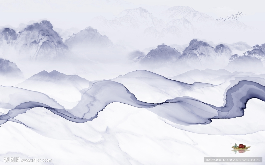 水墨新高清山水画 TIf分层