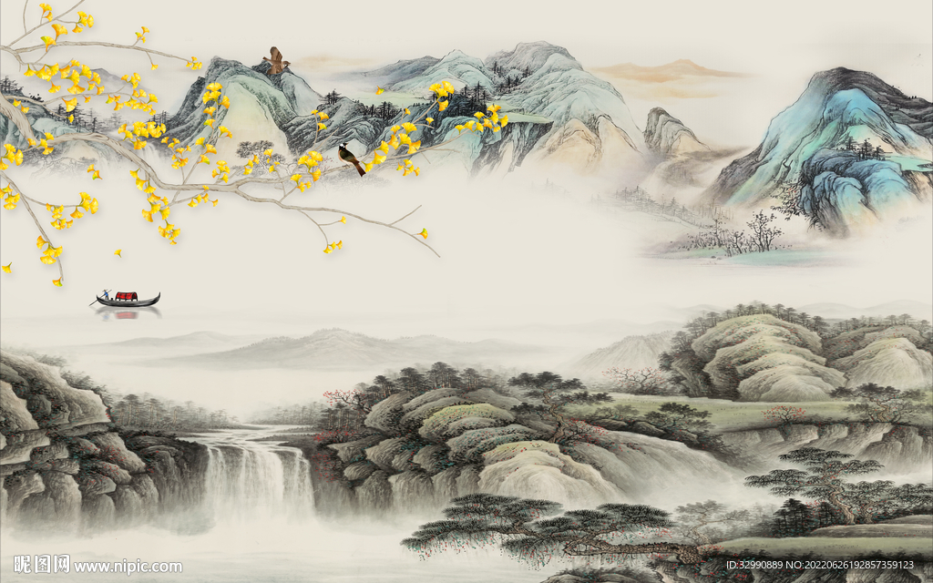 国画新高清山水画 TIf分层