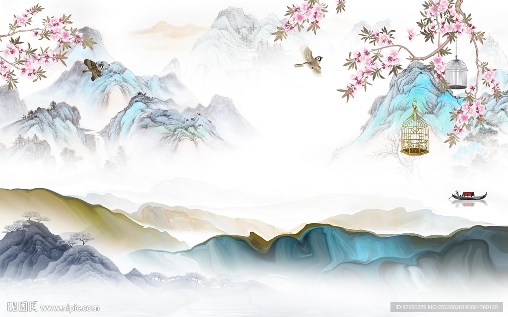 中国风新高清山水画 TIf分层