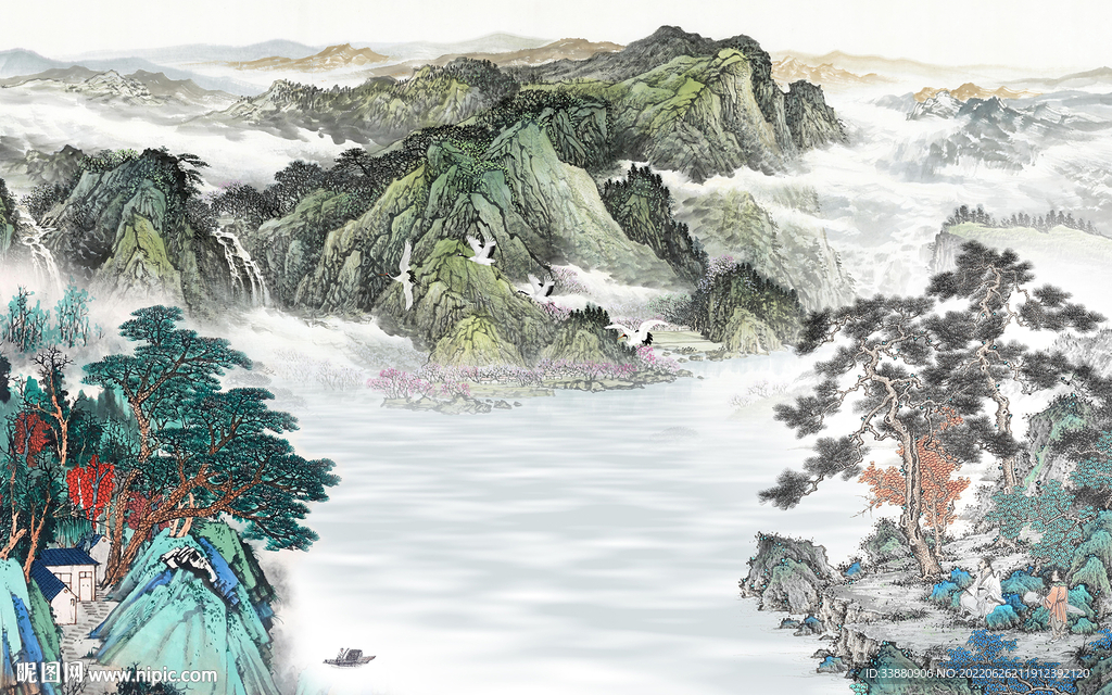 简约高档新款山水 Tif分层