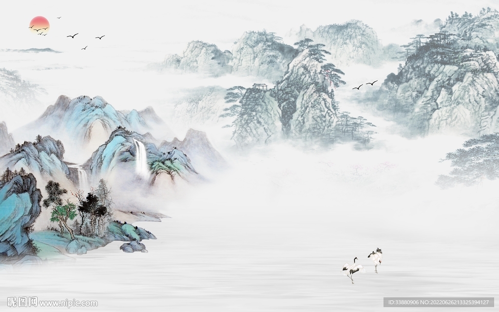 高清 高档新款山水 Tif分层