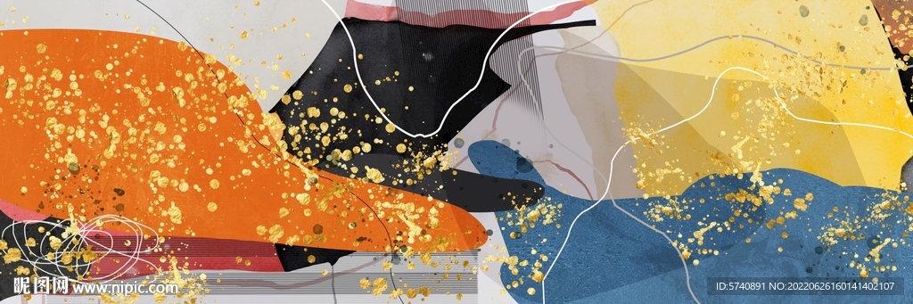 现代抽象色块装饰画