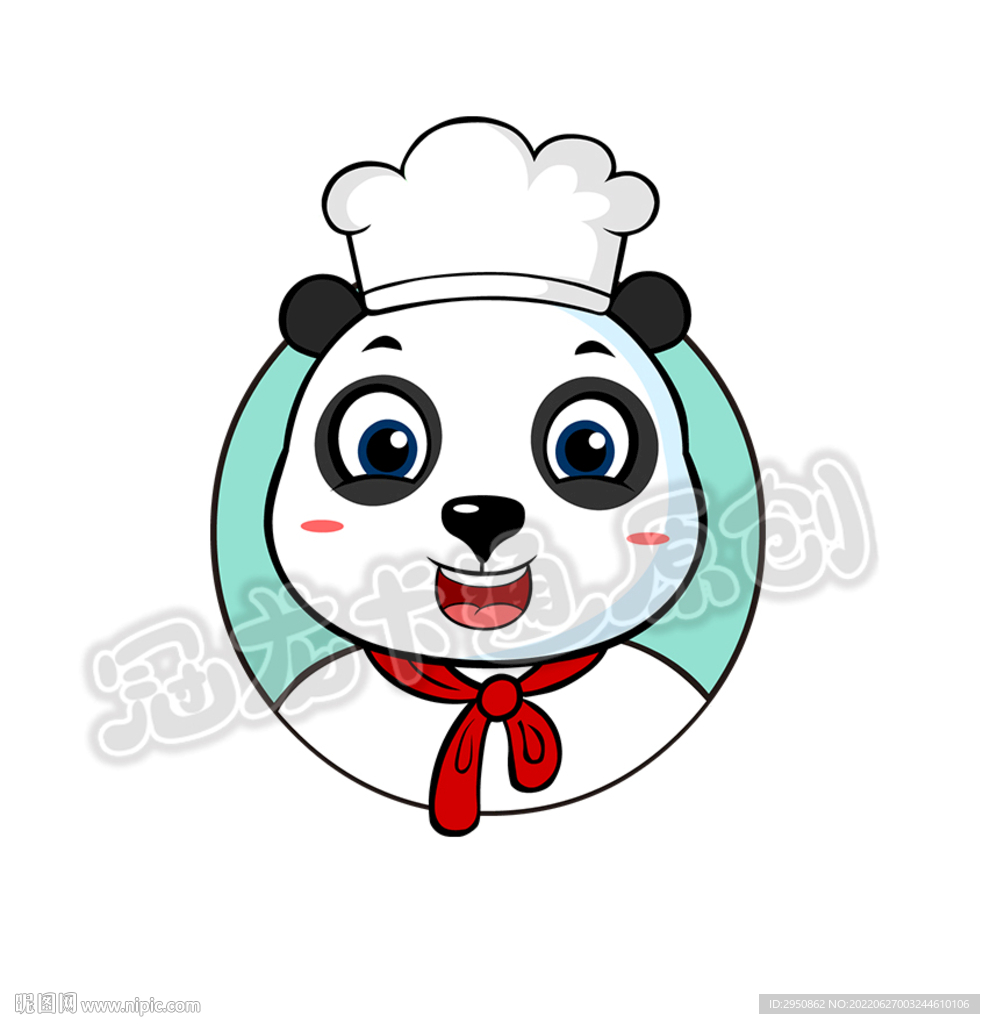 卡通大熊猫胖厨师
