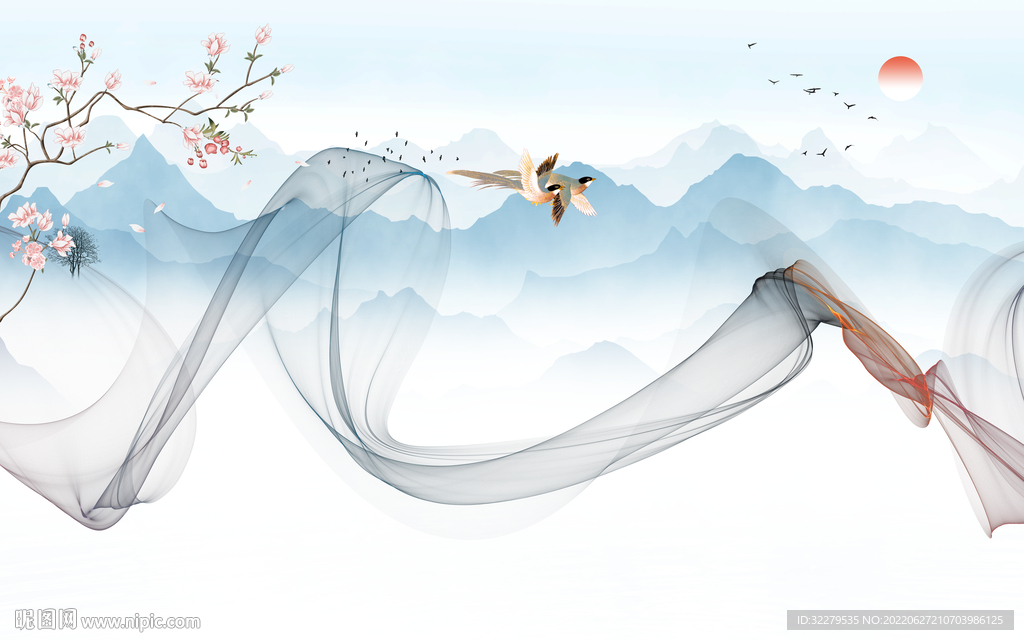 花鸟高清客厅山水 TIf分层