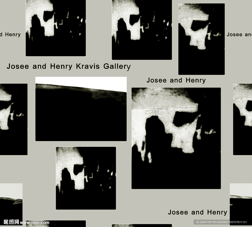 拼图 格子 黑白 人像